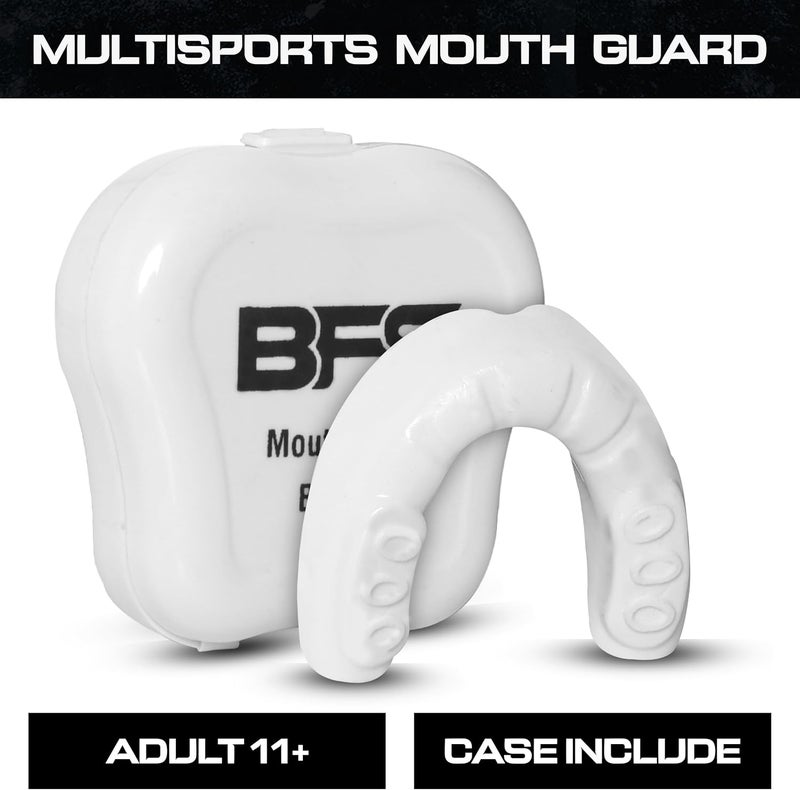 BFS IMPEX Mouth Guard Sports for Adults Best for Teeth,MMA Mouth Guard with Case for Boxing,Karate,Rugby,Football MouthGuard (White) - Image 2